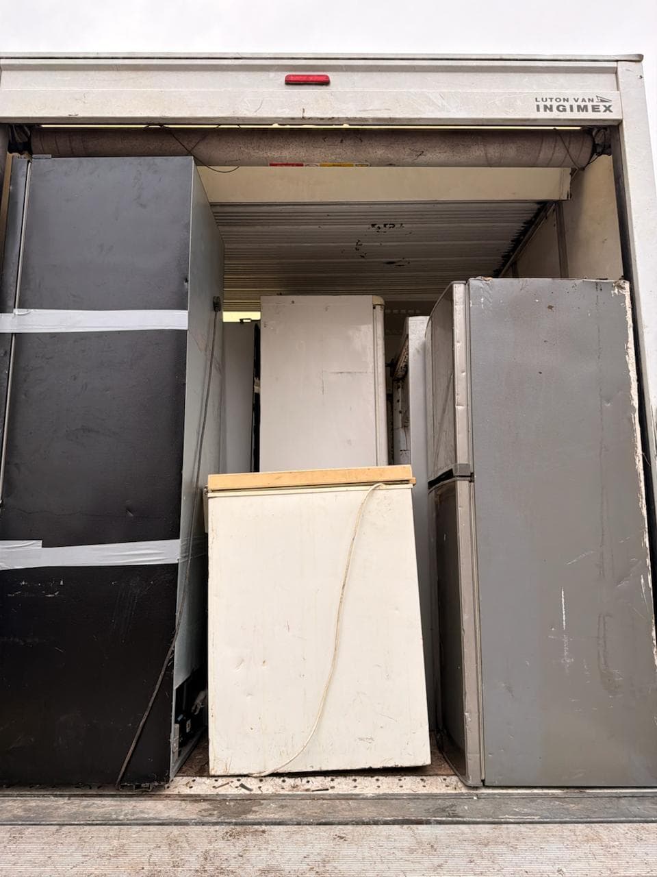 A WEEE Want Your Waste van loaded with fridge freezers collected in Uxbridge